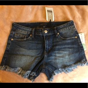 JUST USA Willa Distressed Fray Hem Denim Short